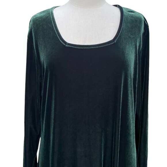 Vintage Velvet Maxi Dress Green Long Sleeve Dark Fairy Grunge Holiday Party-XXL - Picture 3 of 10